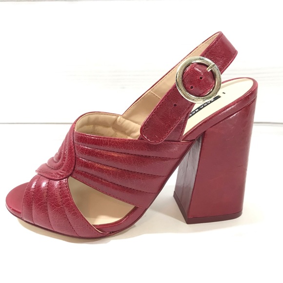 Zara Shoes - NWOT ZARA Red Quilted Leather Slingback Heels
